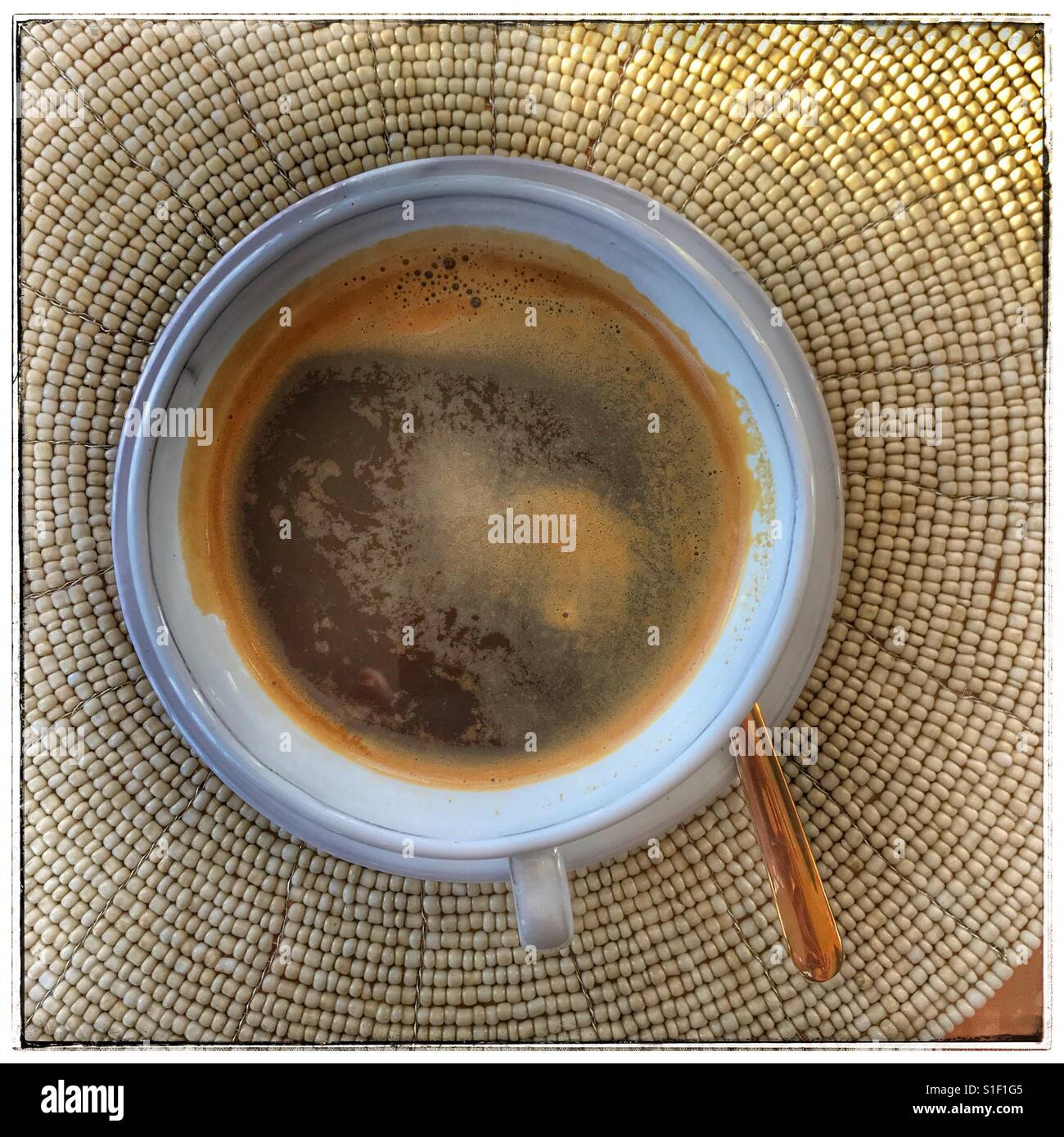 Coffee at Granary Restaurant at the Silo Hotel, Waterfront, Cape Town. - Smartphone Captured Stock Image