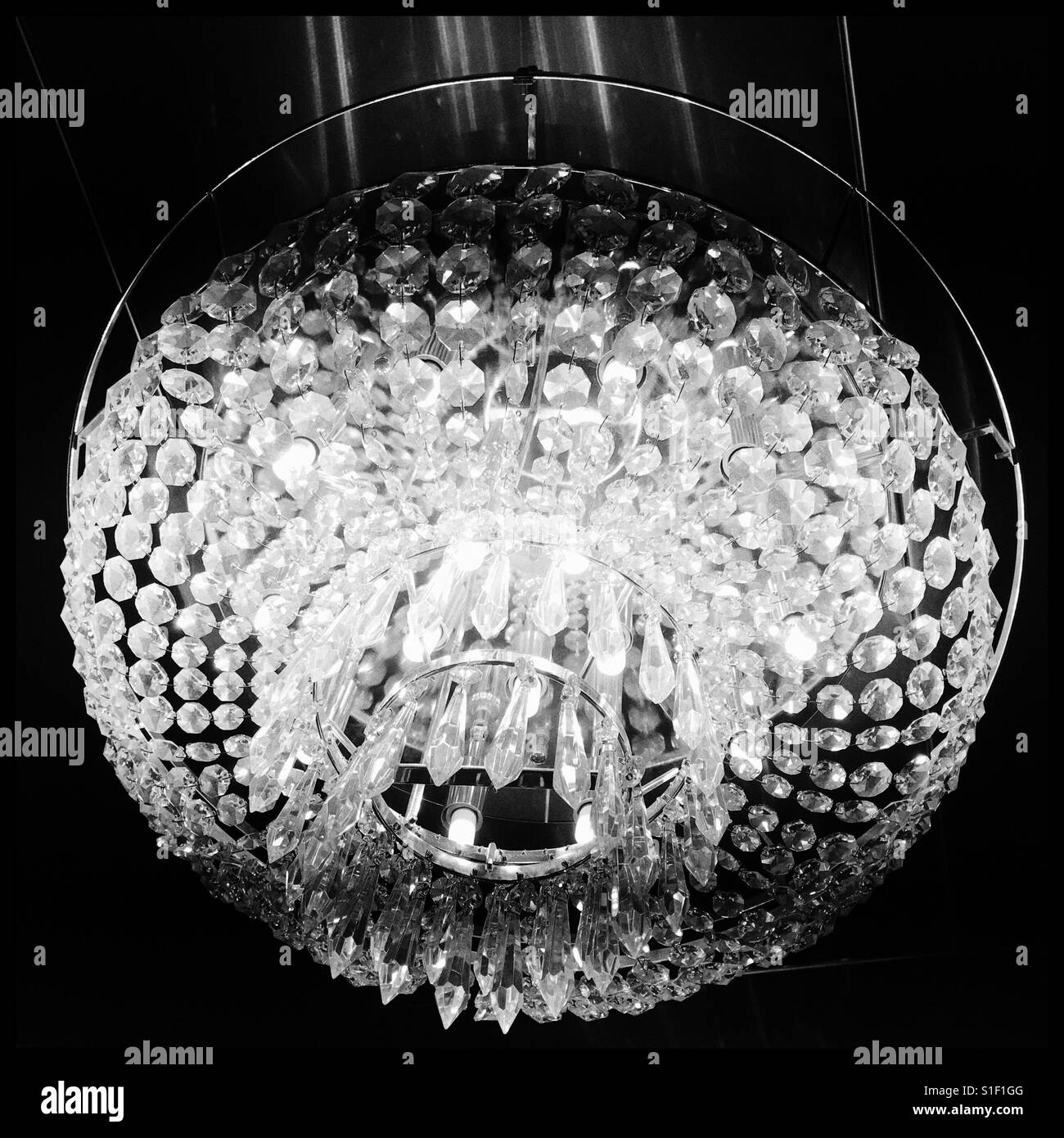 Chandelier in lift in Silo Hotel, Cape Town, South Africa Stock Photo