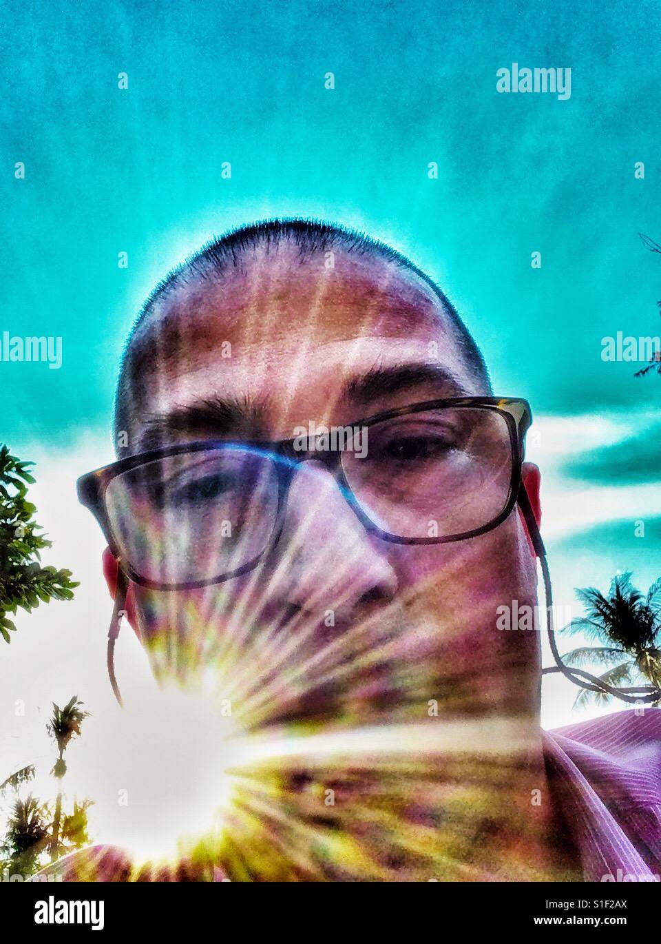 Man with glasses. - Smartphone Captured Stock Image