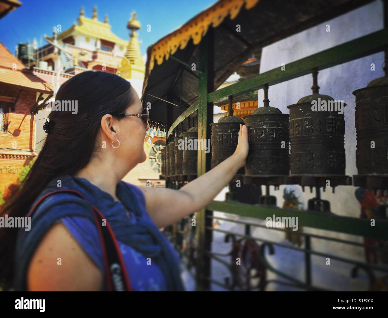 Prayer wheels - Smartphone Captured Stock Image