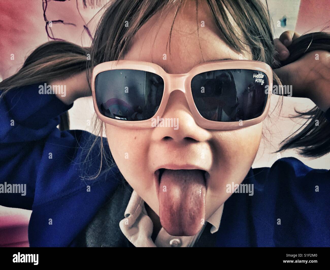 Girl Tongue Sunglasses Reflection Sticker 