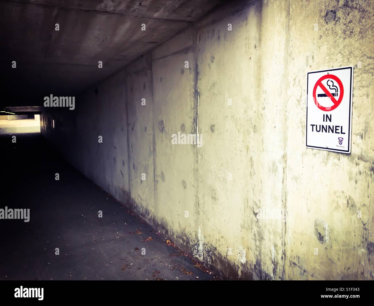 Short tunnel no smoking Stock Photo Alamy