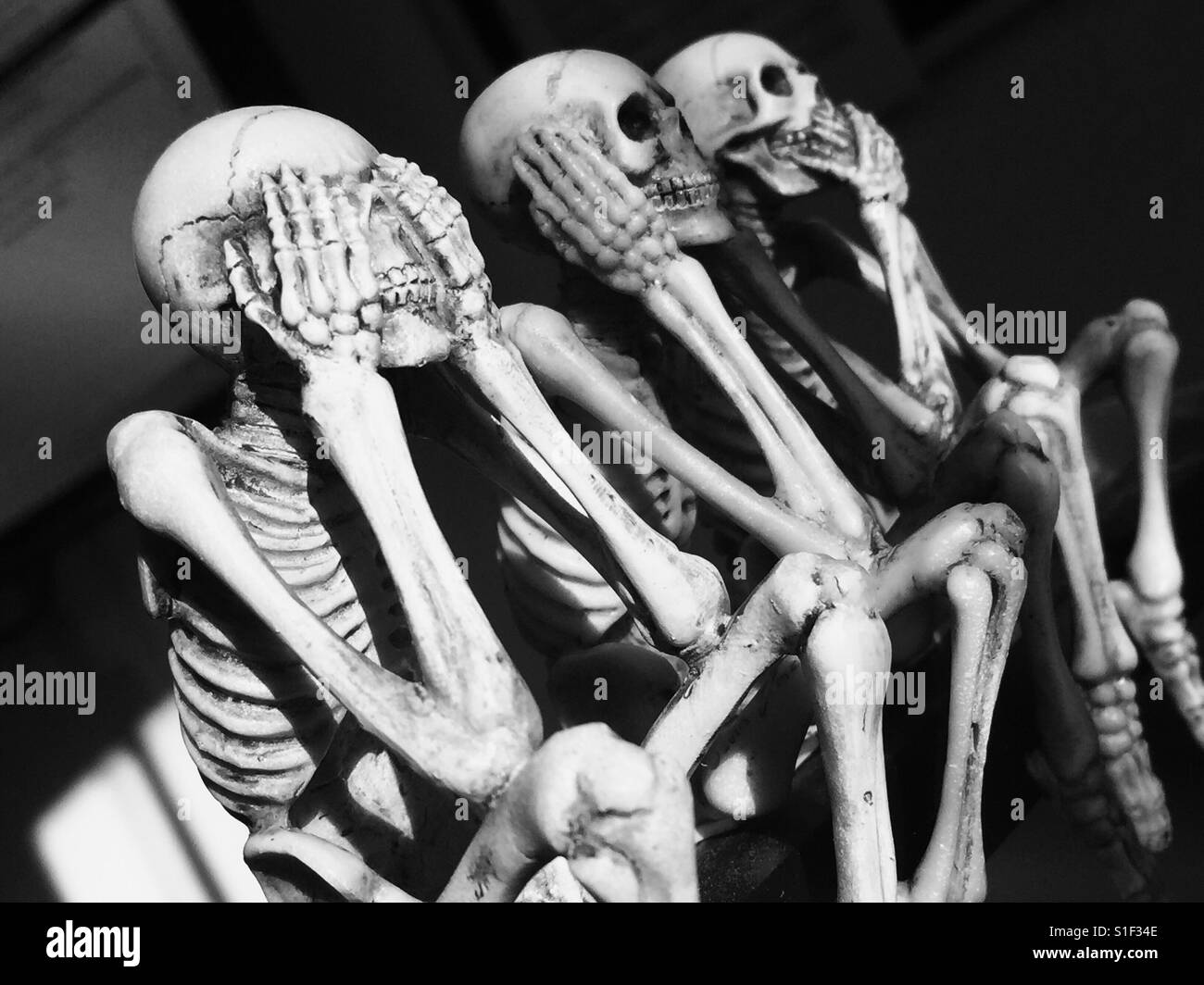 See no evil, hear no evil, speak no evil. Stock Photo