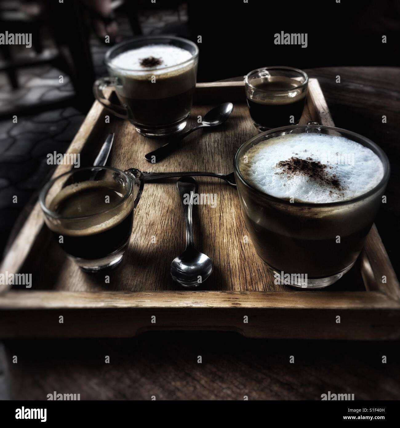 Morning coffee with good friends in Chiang Mai - Smartphone Captured Stock Image