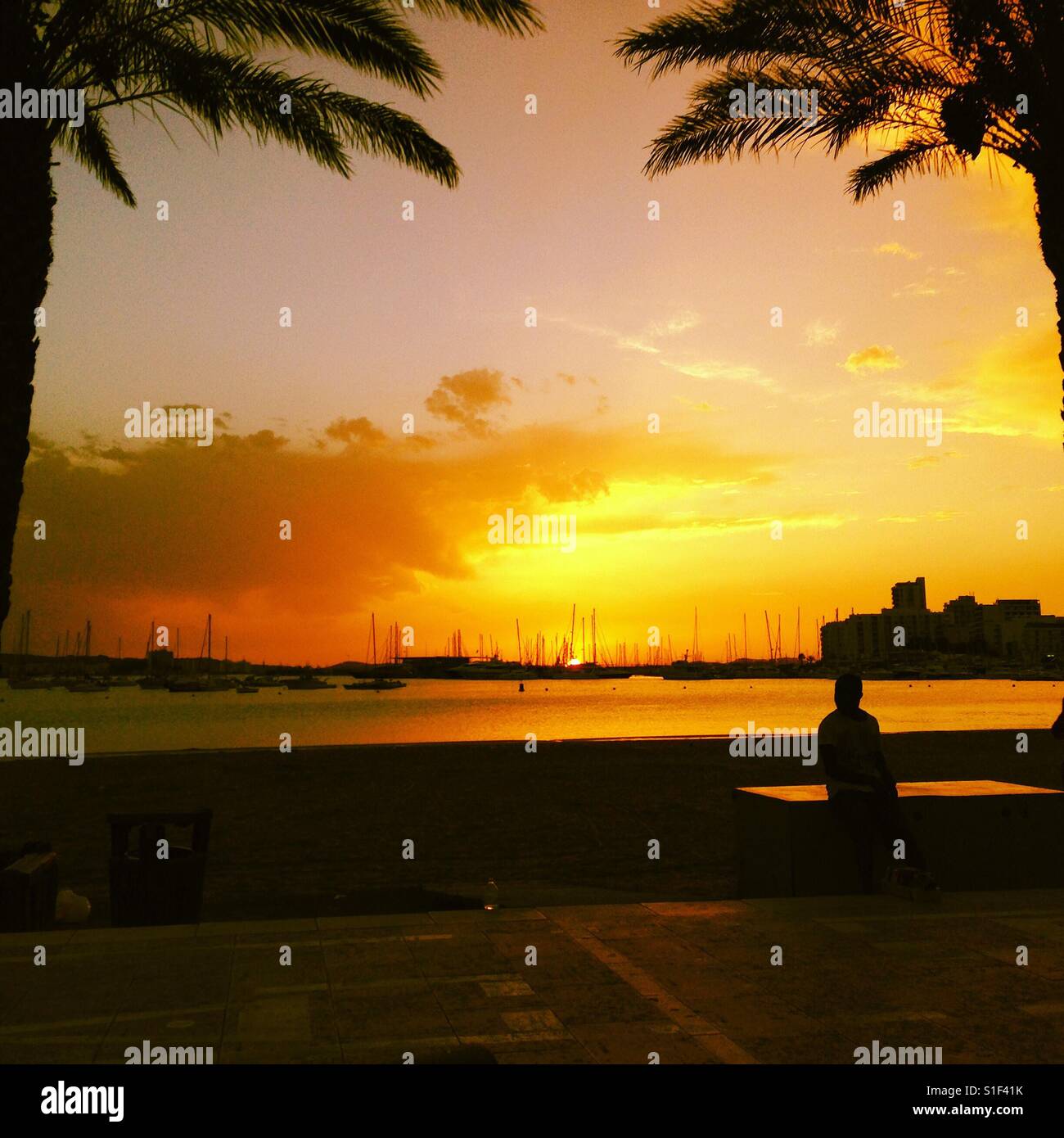 San Antonio Sunset, Ibiza Stock Photo