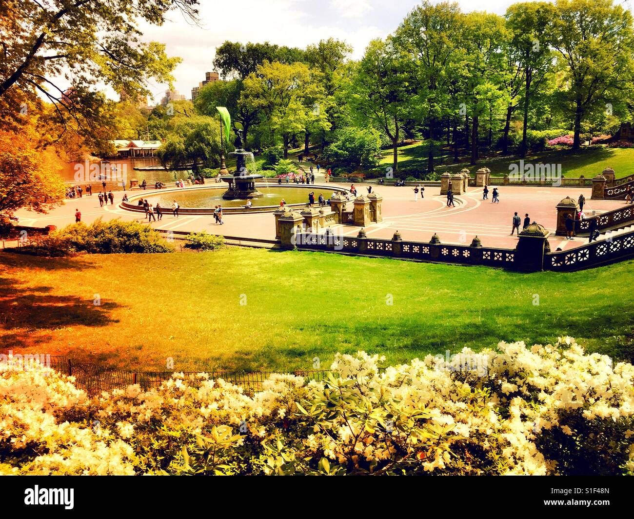 Bethesda Plaza in Central Park, NYC, USA - Smartphone Captured Stock Image