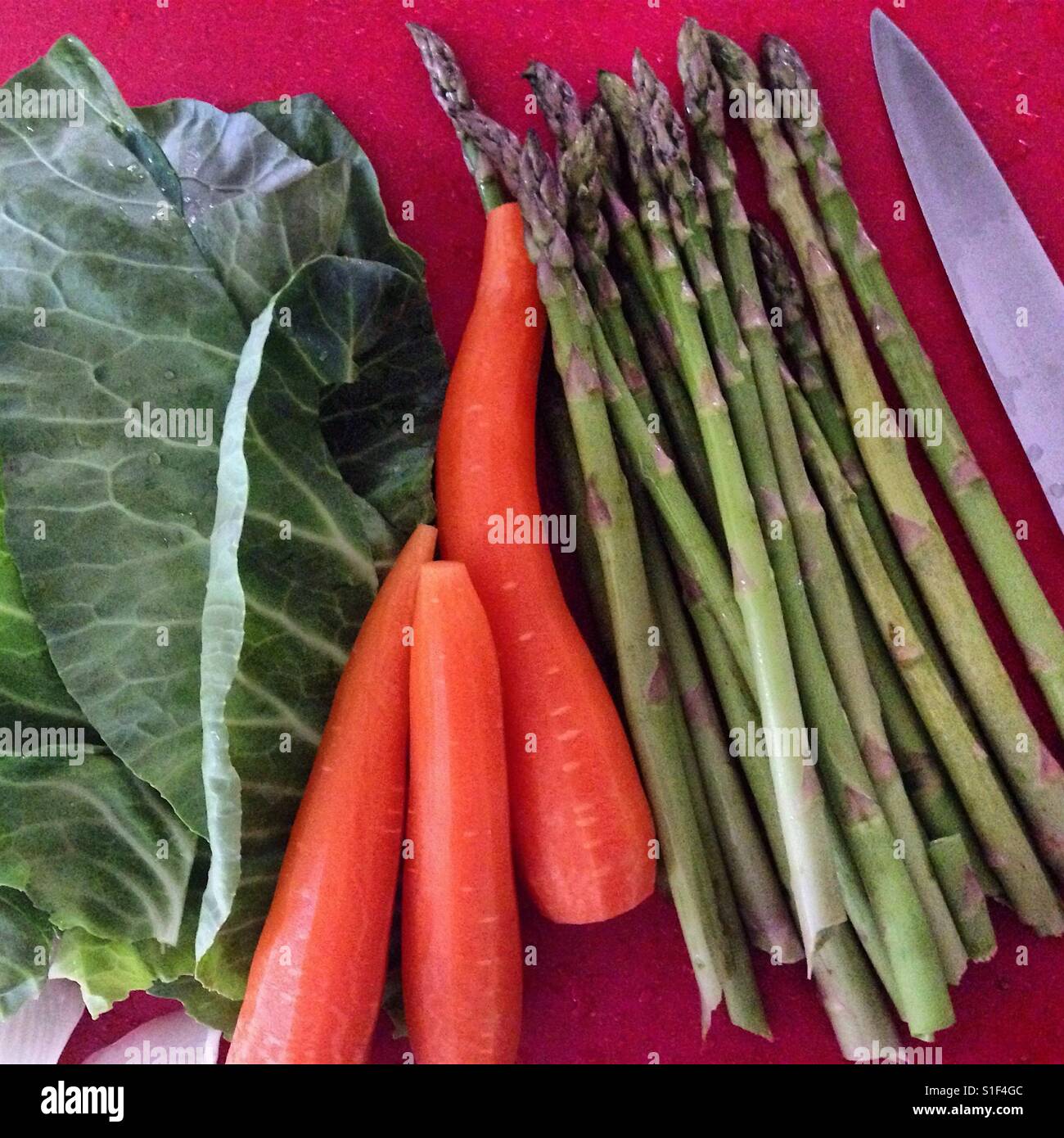 Preparing the veg Stock Photo