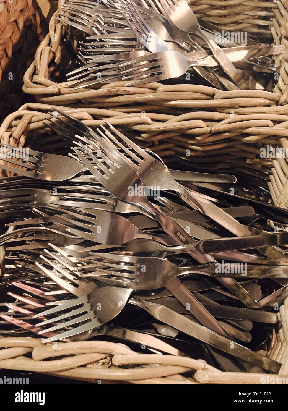 It's of forks ready for service Stock Photo