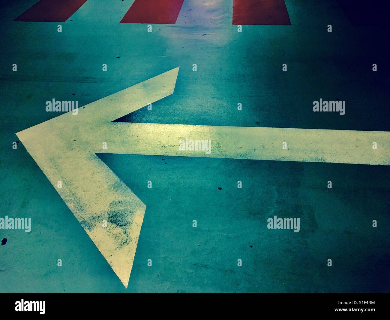 Arrow pointing to the left - Smartphone Captured Stock Image