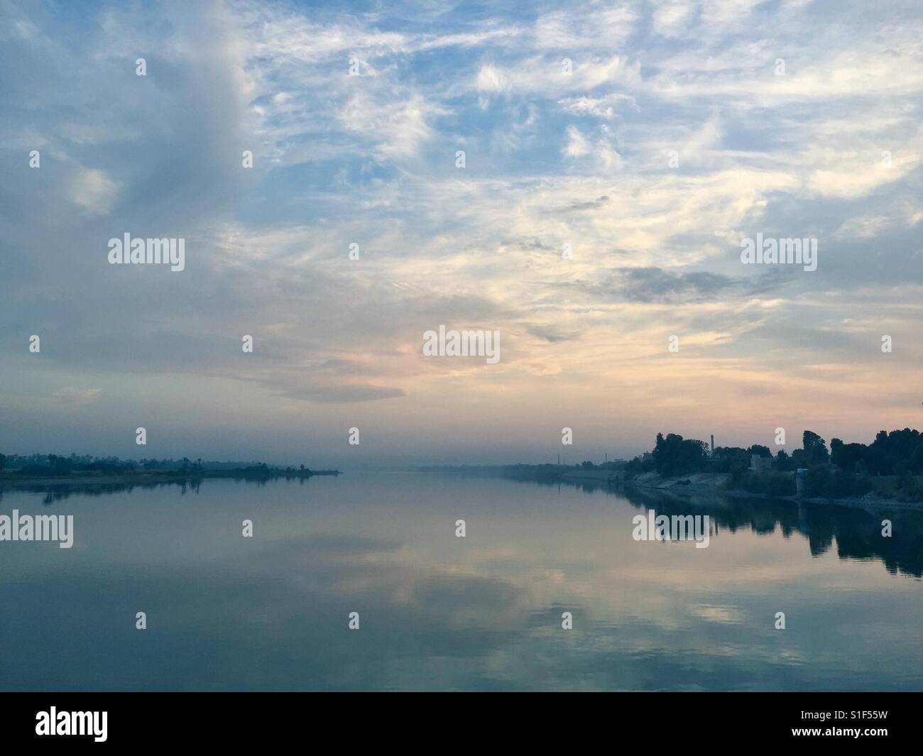 Mirror lake at sunset - Smartphone Captured Stock Image