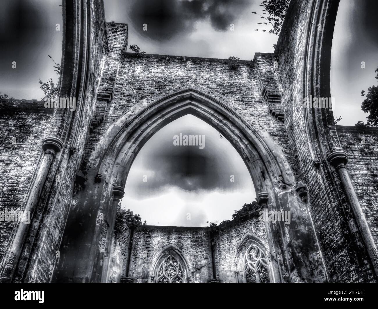 Ruins in Nunhead cemetery. - Smartphone Captured Stock Image