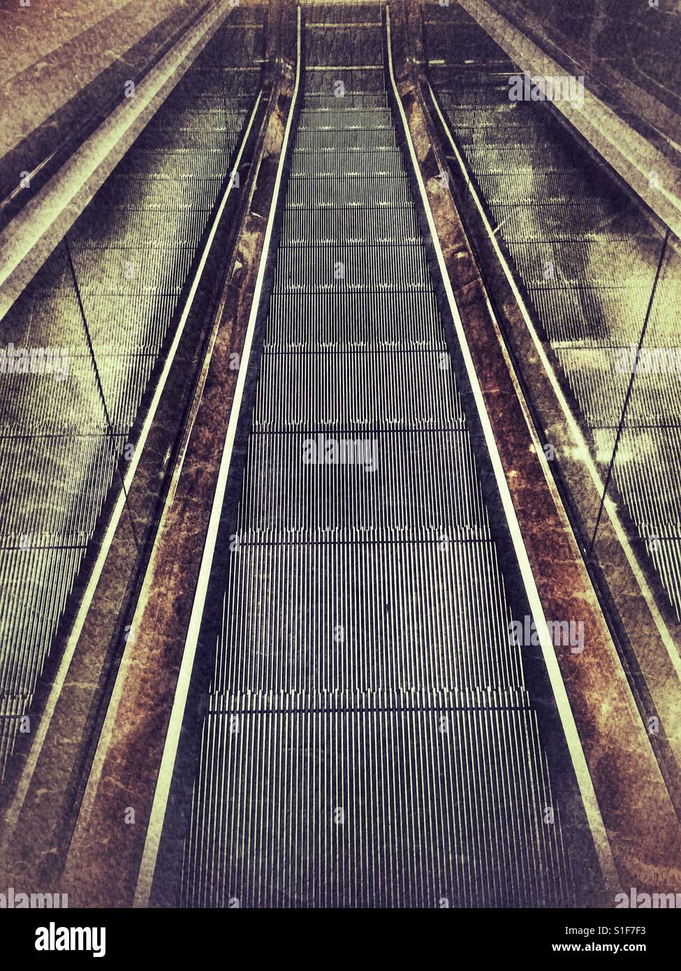 Escalator, going down - Smartphone Captured Stock Image