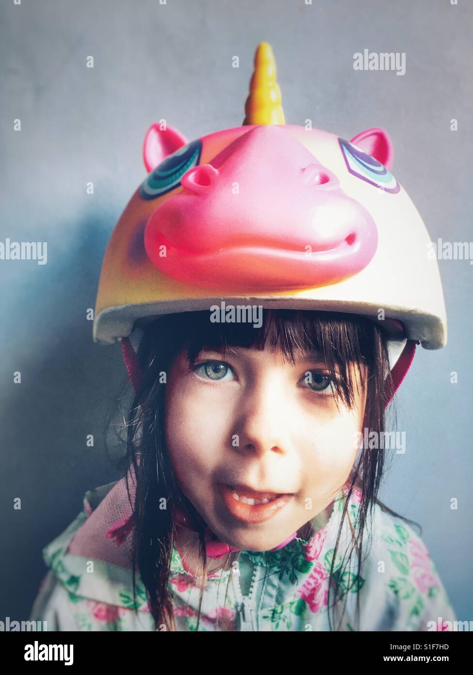 Raskullz Unicorn cycle helmet - Smartphone Captured Stock Image