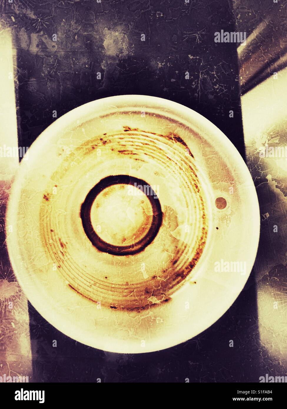 Dirty Coffee machine plastic cup Stock Photo Alamy