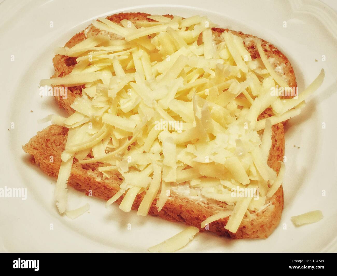 Grated cheddar cheese sandwich Stock Photo Alamy