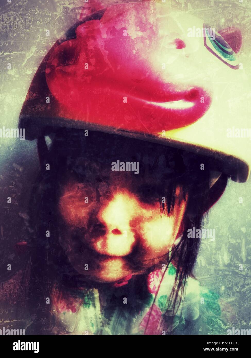 Raskullz unicorn cycle helmet - Smartphone Captured Stock Image