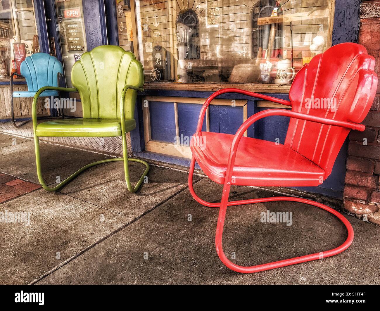Vintage Metal Lawn Chairs Stock Photo 310742447 Alamy