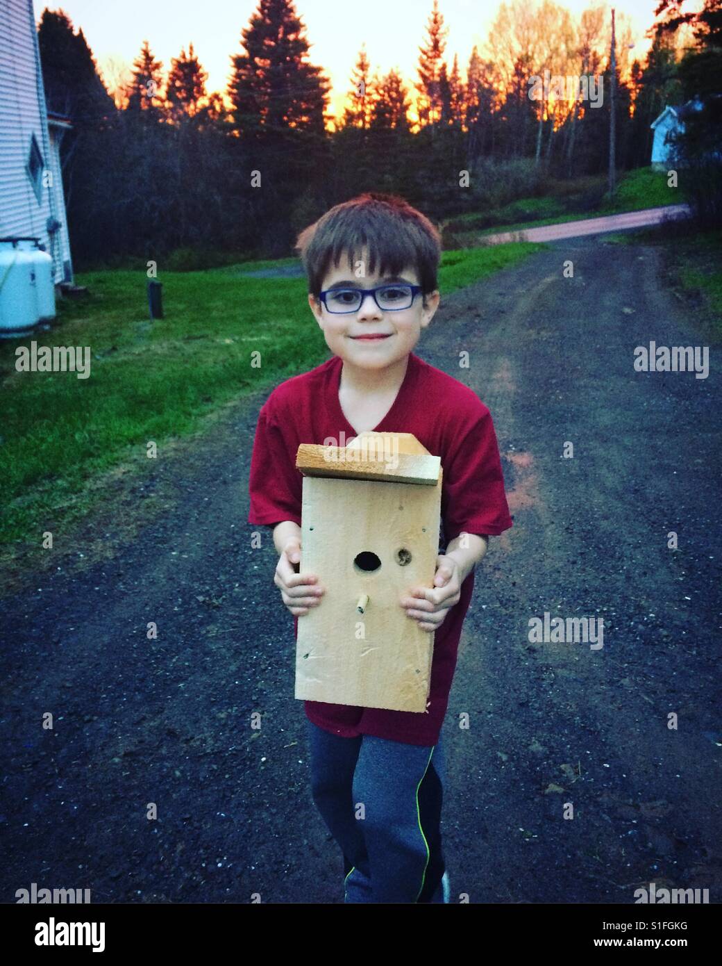 I built my first birdhouse - Smartphone Captured Stock Image
