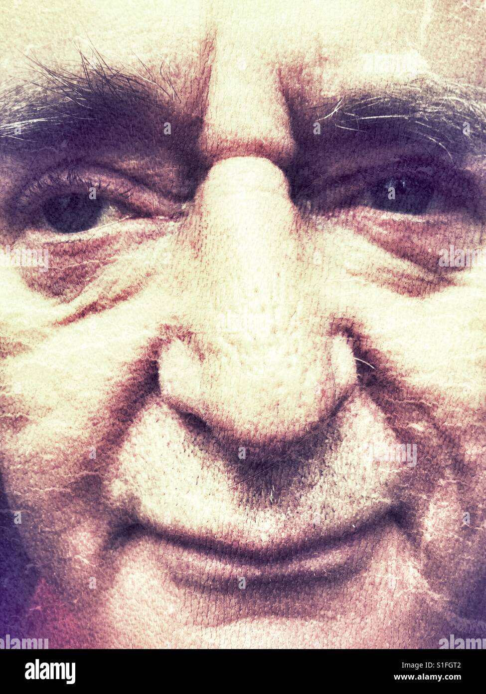 Senior man, portrait - Smartphone Captured Stock Image