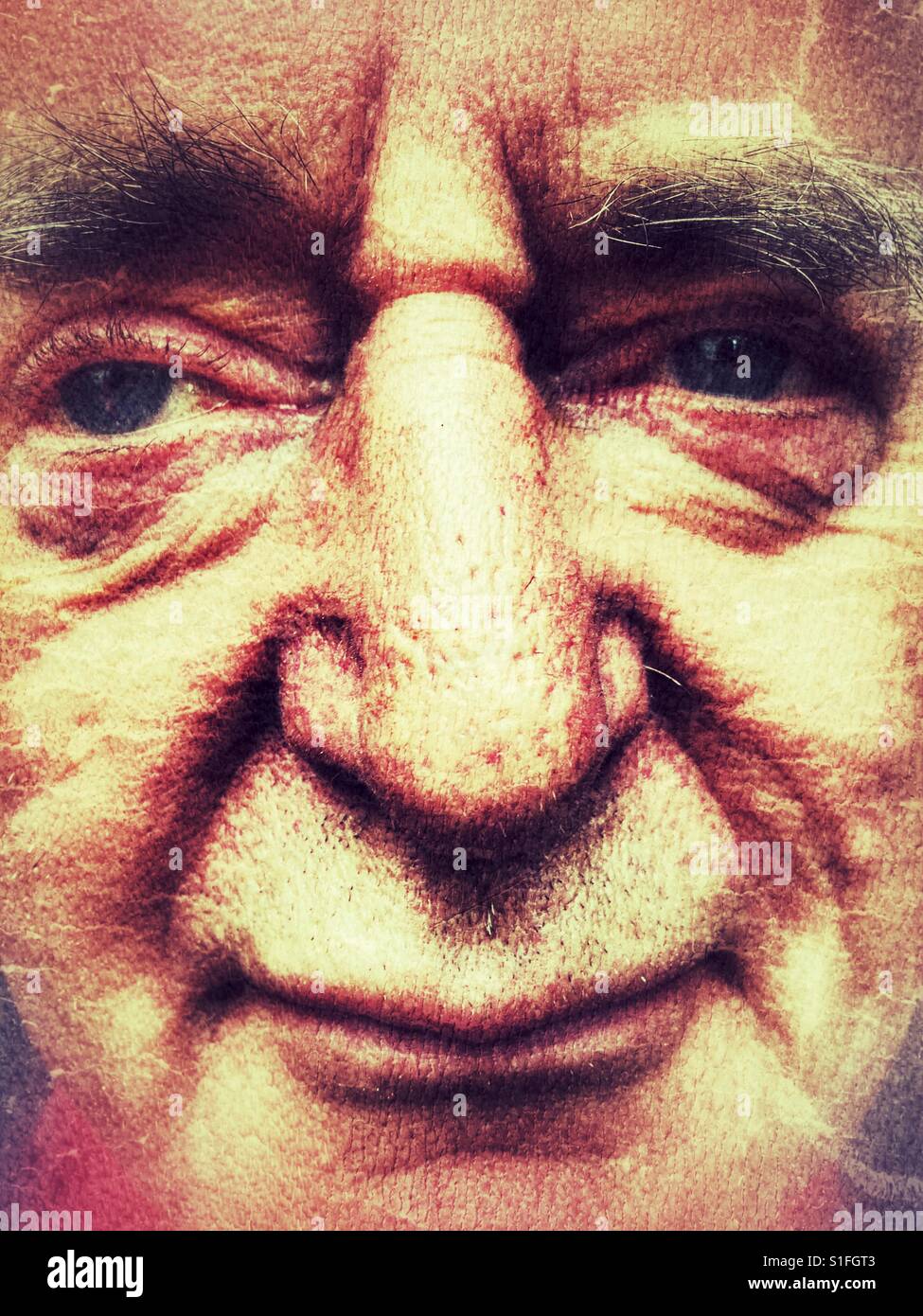 Senior man, portrait - Smartphone Captured Stock Image