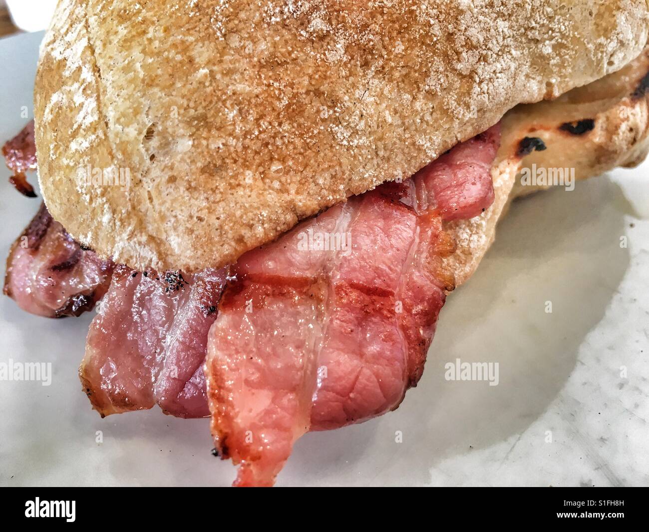 Toasted bacon sandwich Stock Photo Alamy