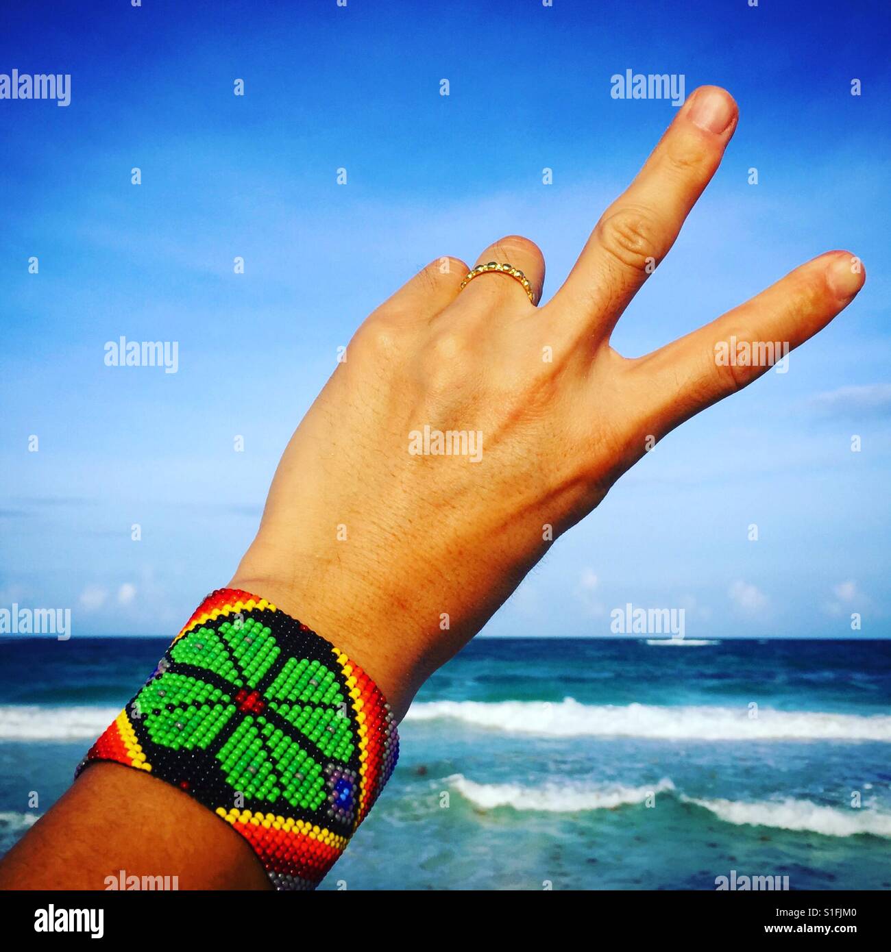 Peace sign - Smartphone Captured Stock Image