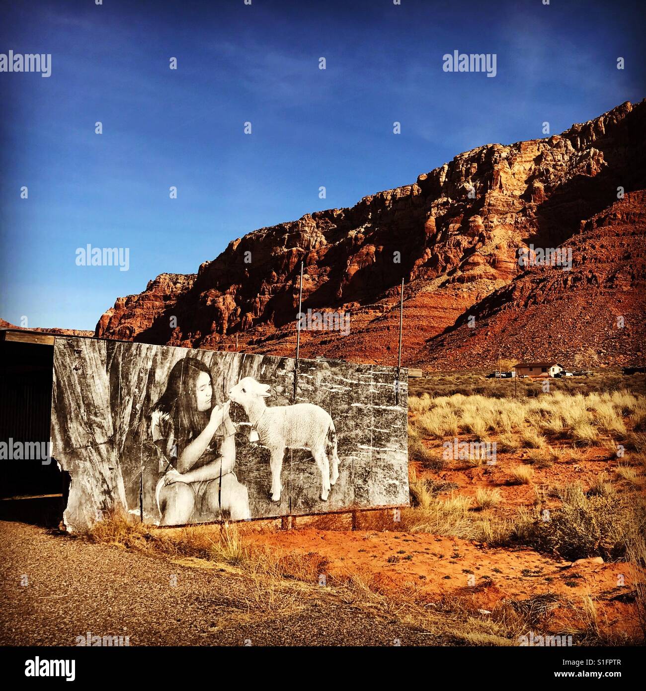 Street art at Arizona Highway. - Smartphone Captured Stock Image