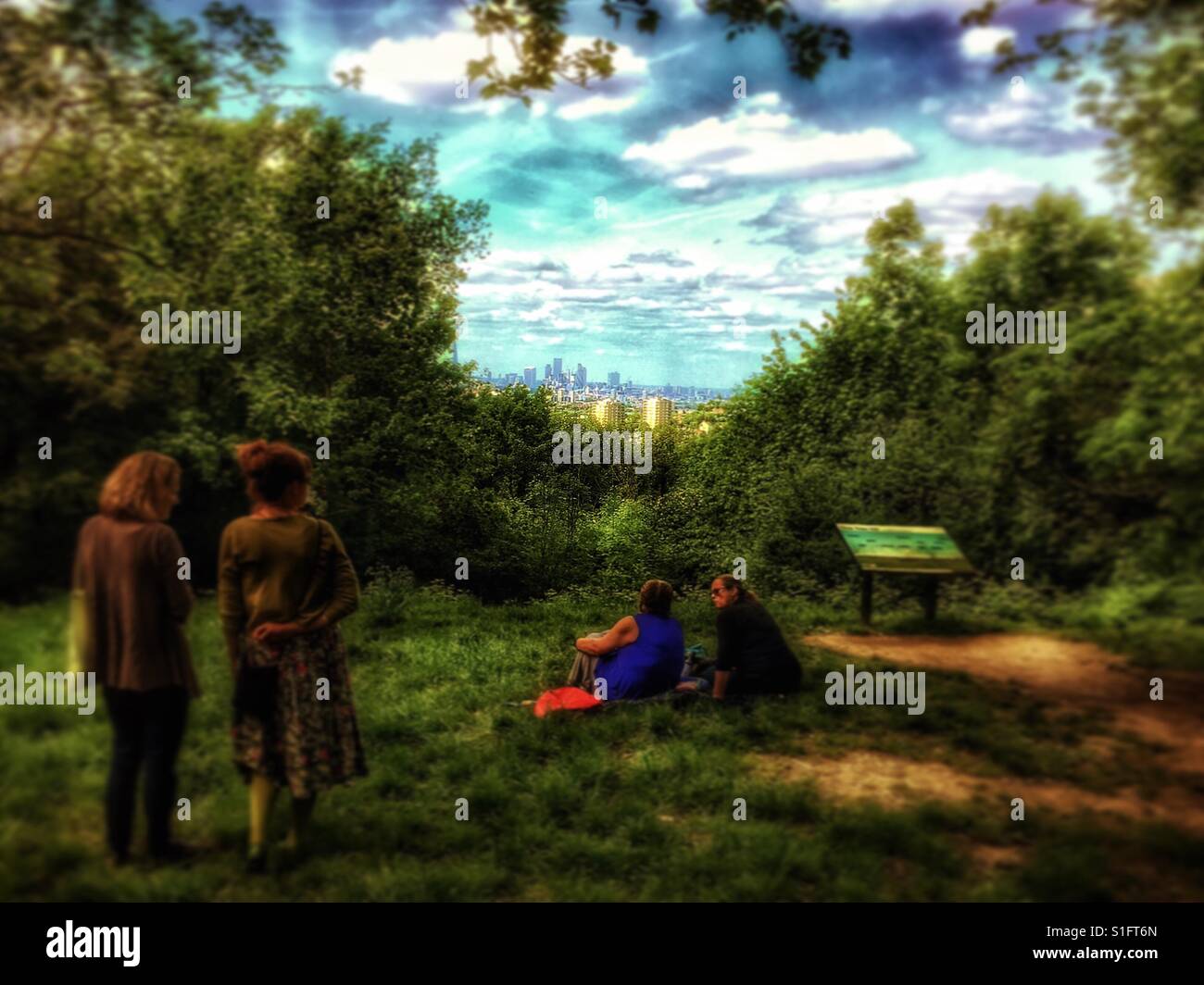 London viewed from One Tree Hill. - Smartphone Captured Stock Image