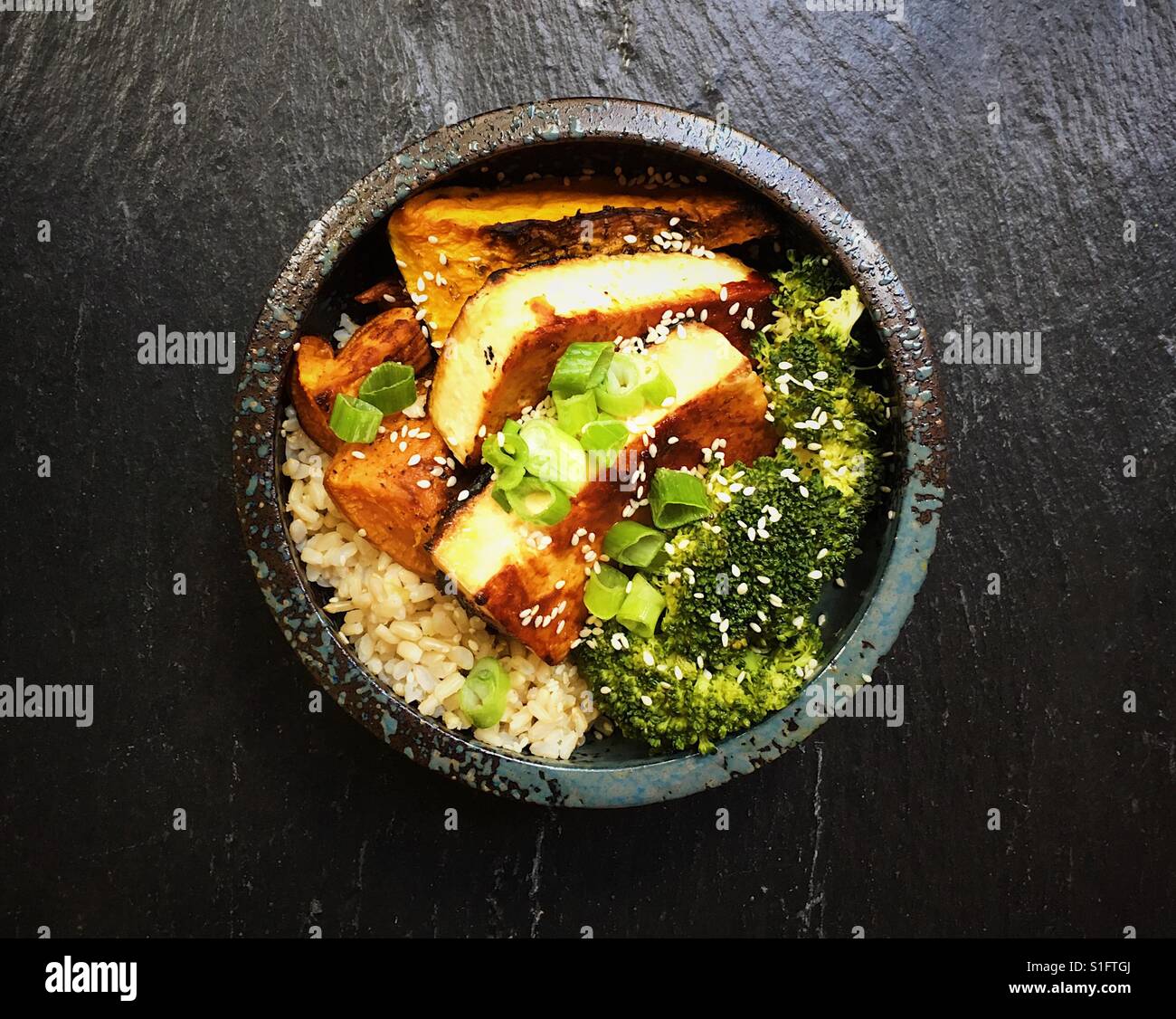 Bulgogi Tofu with vegetables and rice Stock Photo Alamy