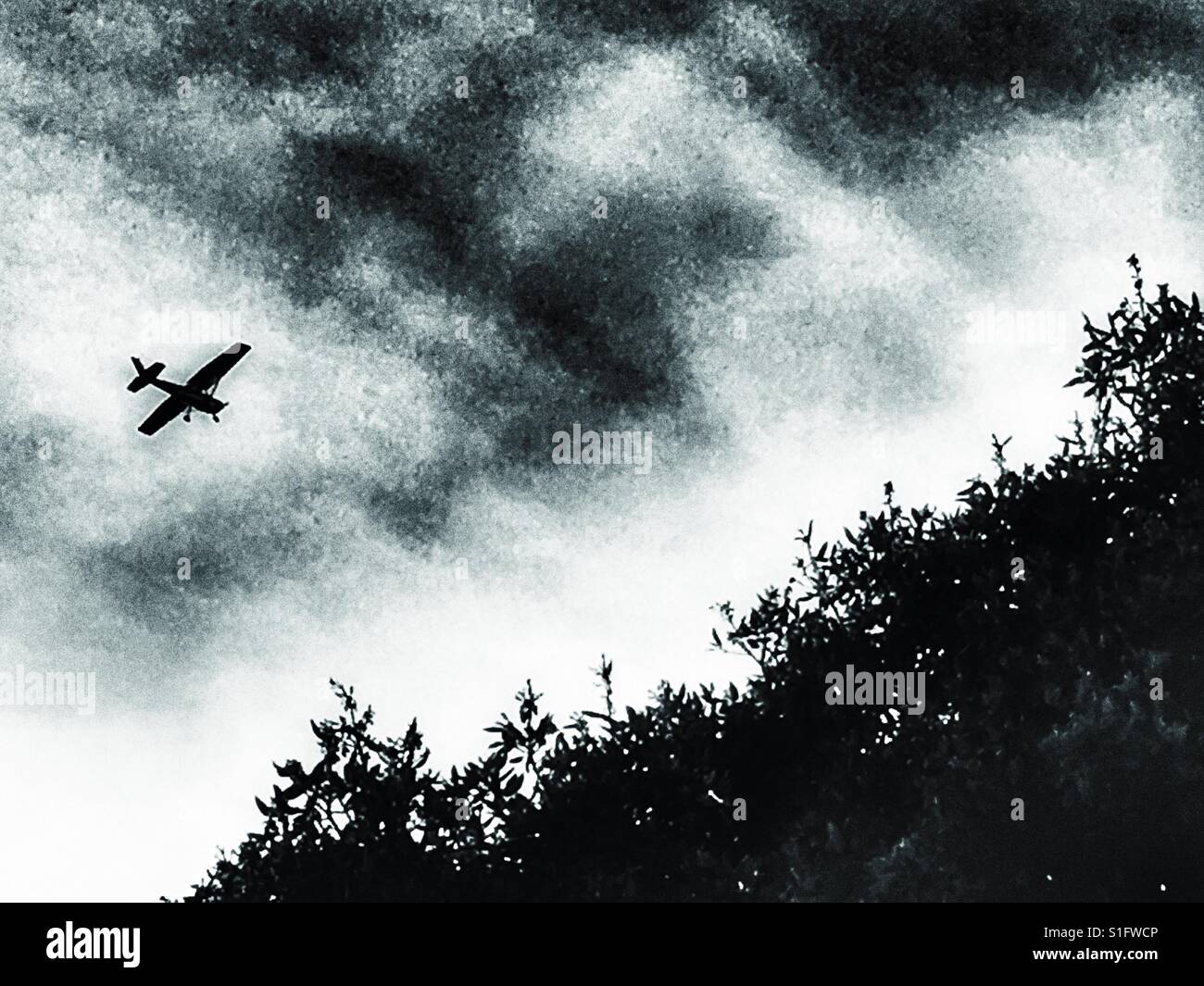 Light aircraft Bawdsey Suffolk UK - Smartphone Captured Stock Image