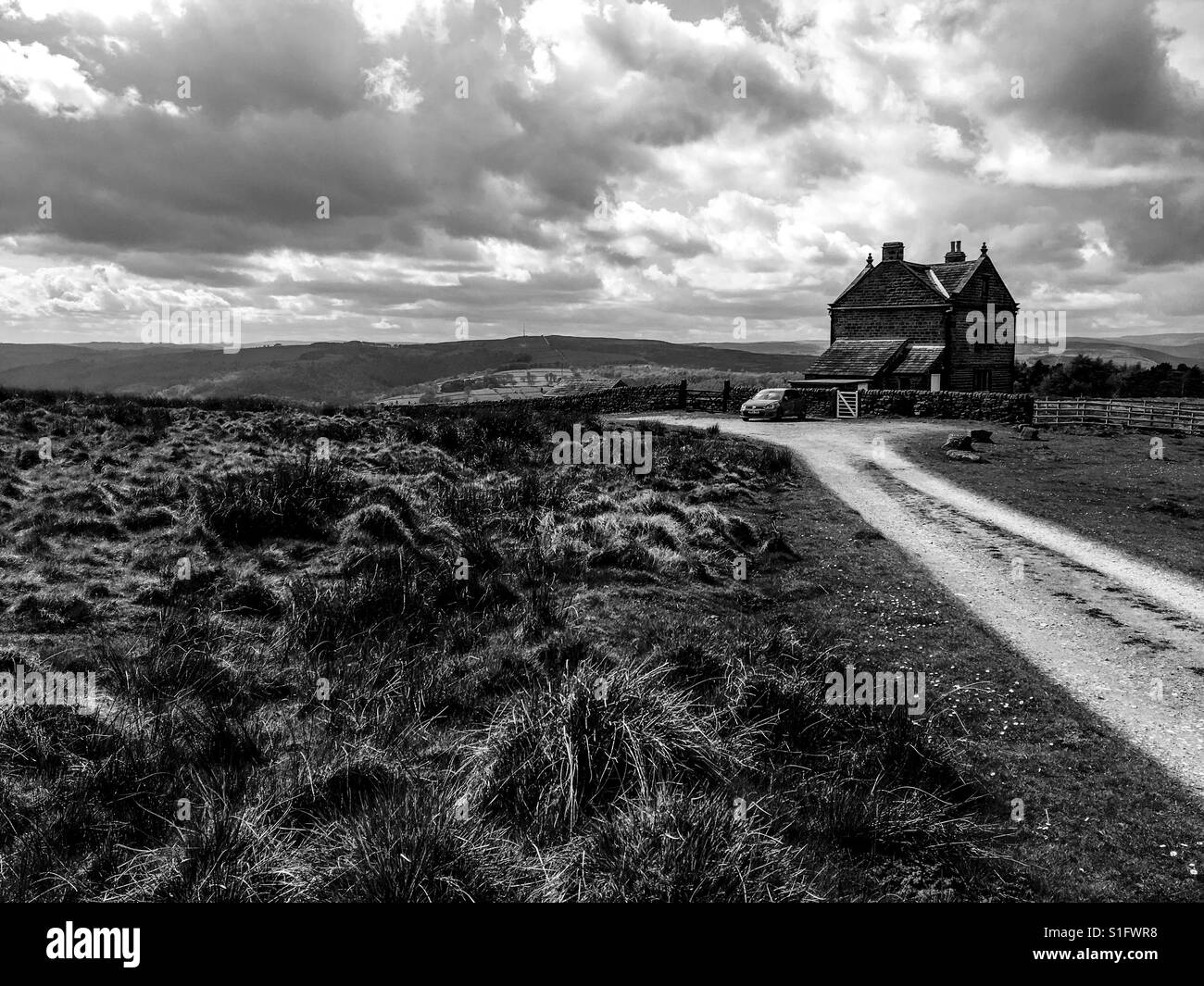 Peak District, black and white landscape Stock Photo Alamy
