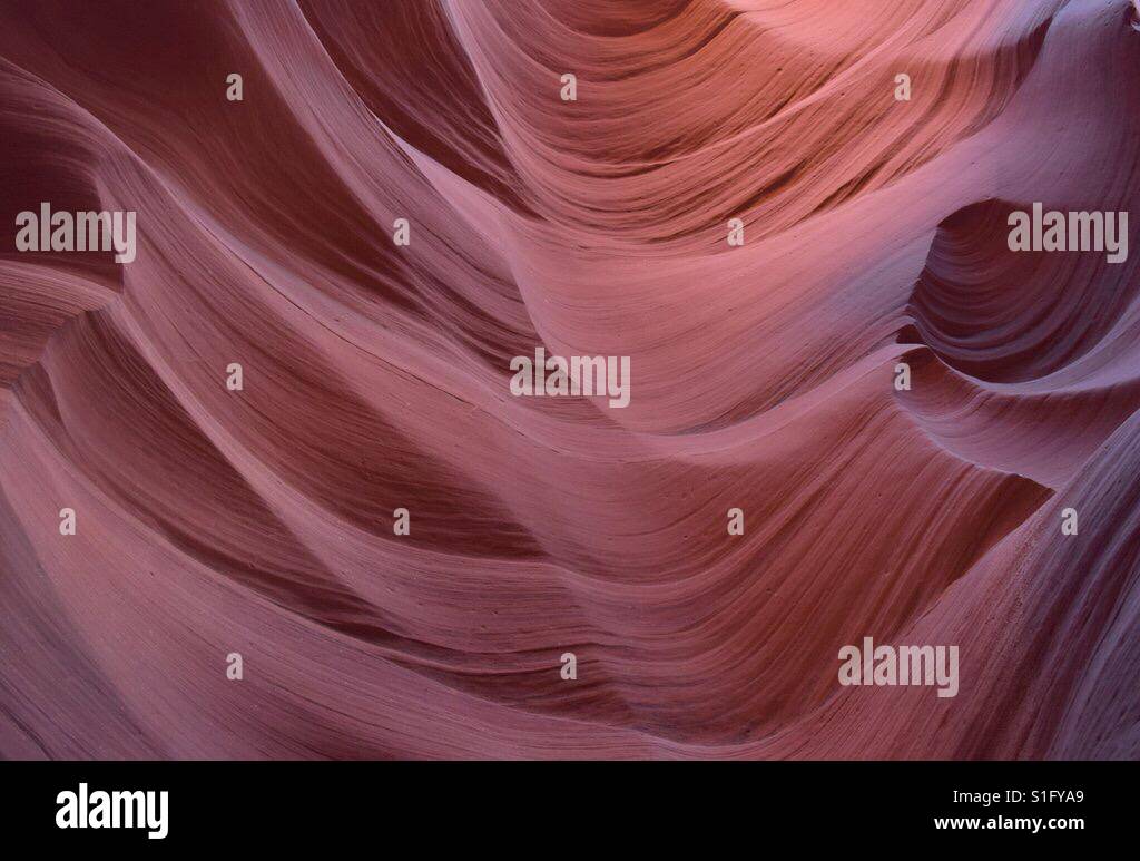 Abstract Red Rock Waves Pattern Stock Photo