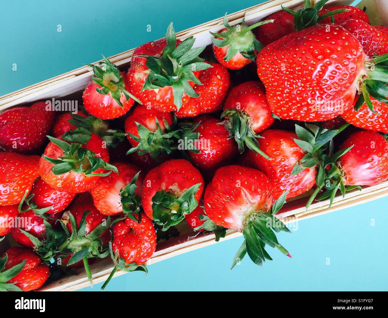 Be openminded for a new perspective - strawberries from up above Stock Photo
