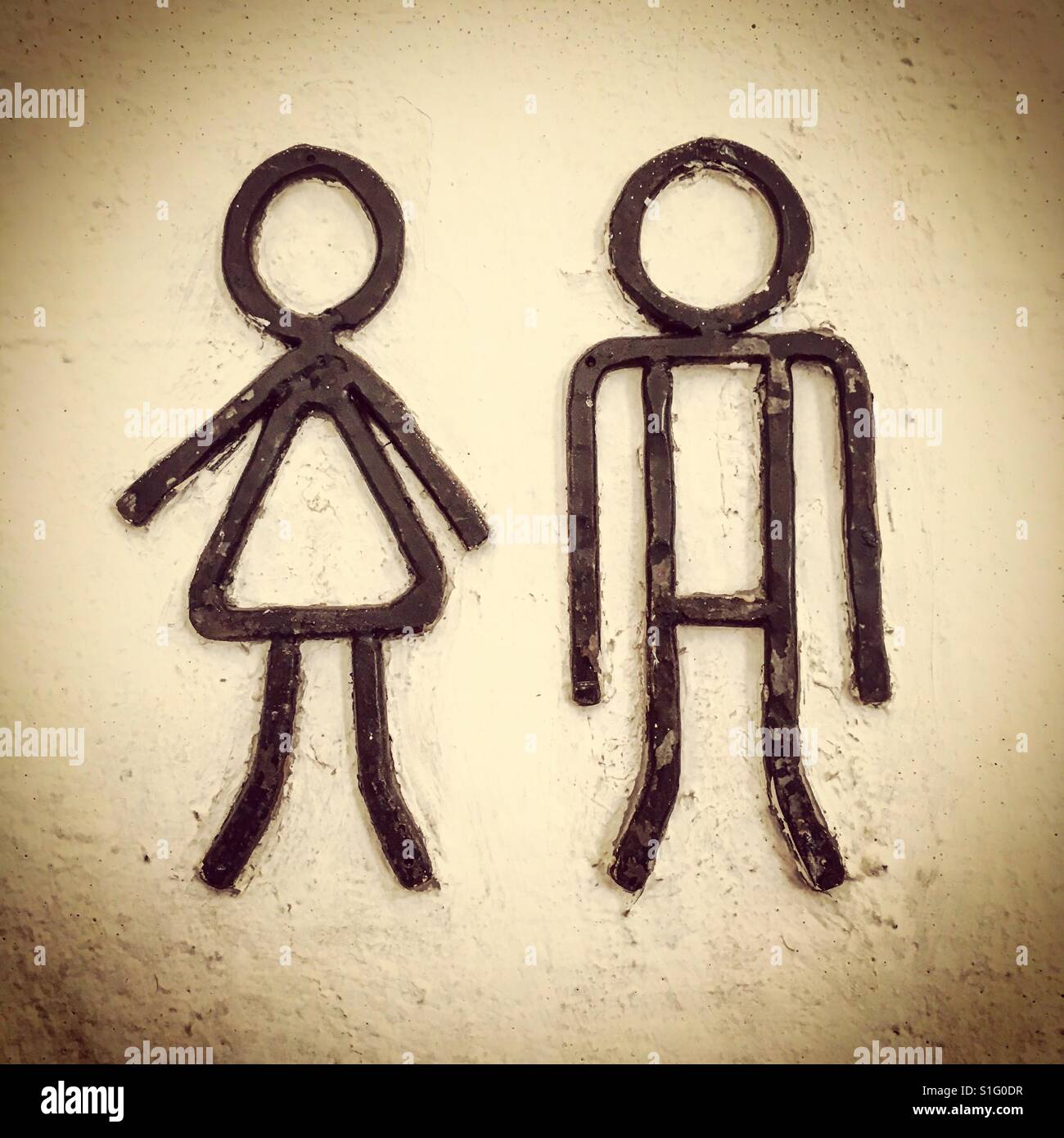 Couple toilets sign - Smartphone Captured Stock Image