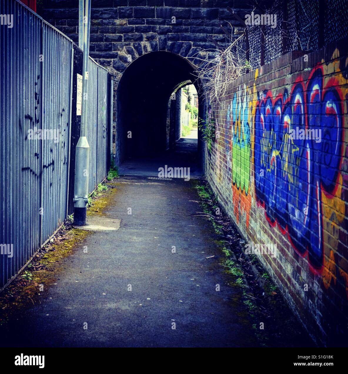 Alley way in Beeston, Leeds, West Yorkshire Stock Photo Alamy