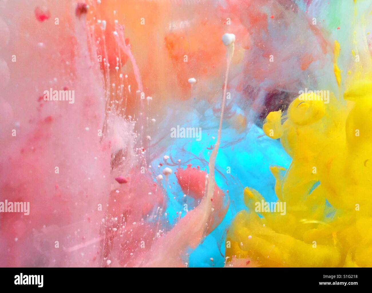 Colorful ink blobs float in water Stock Photo Alamy