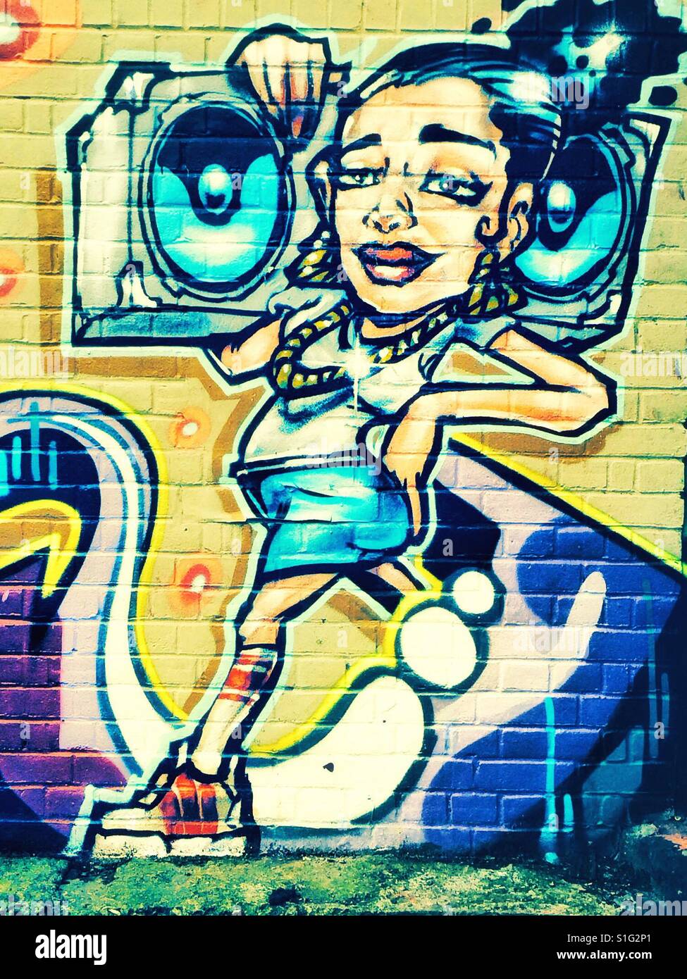 Urban street art, Brick Lane area, London, UK Stock Photo