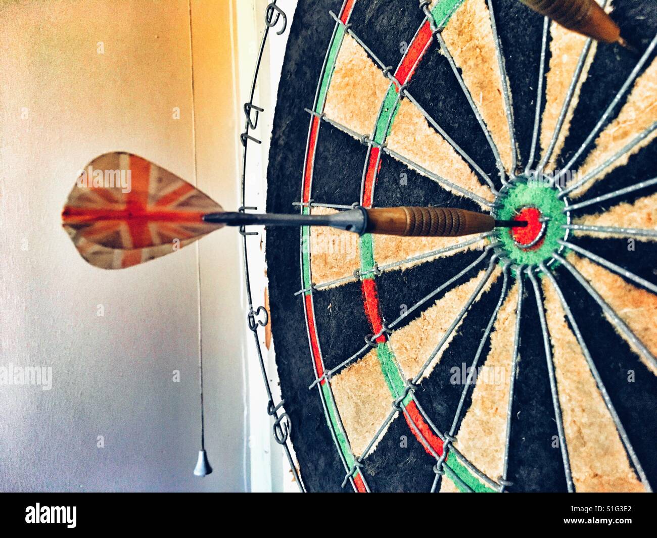 Bullseye in Dartboard Stock Photo
