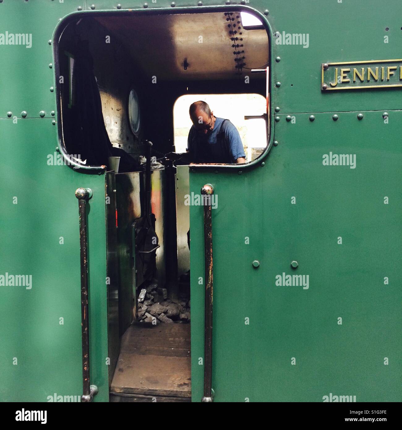 Steam Engine and driver - Smartphone Captured Stock Image