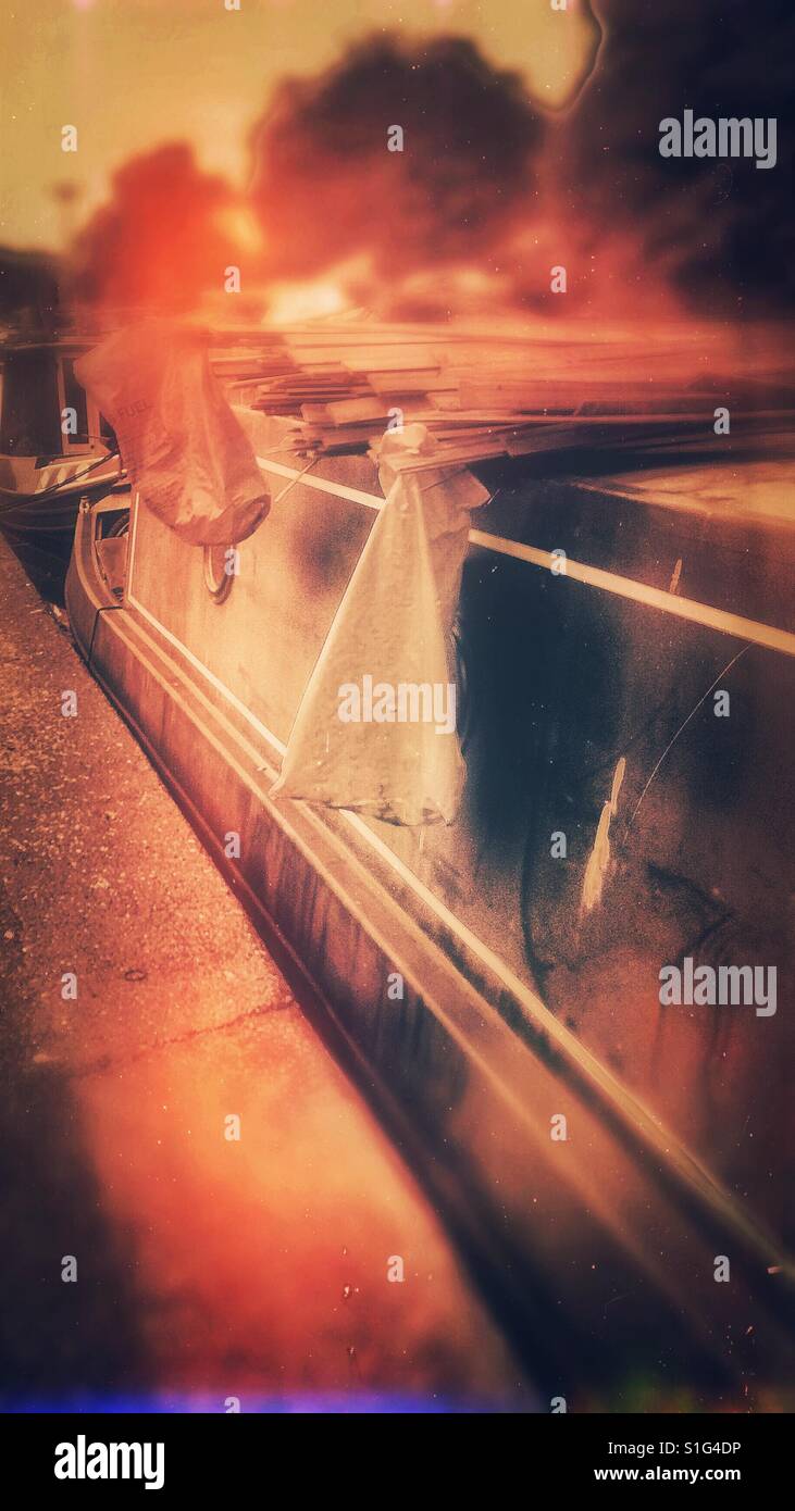 Barge firewood - Smartphone Captured Stock Image