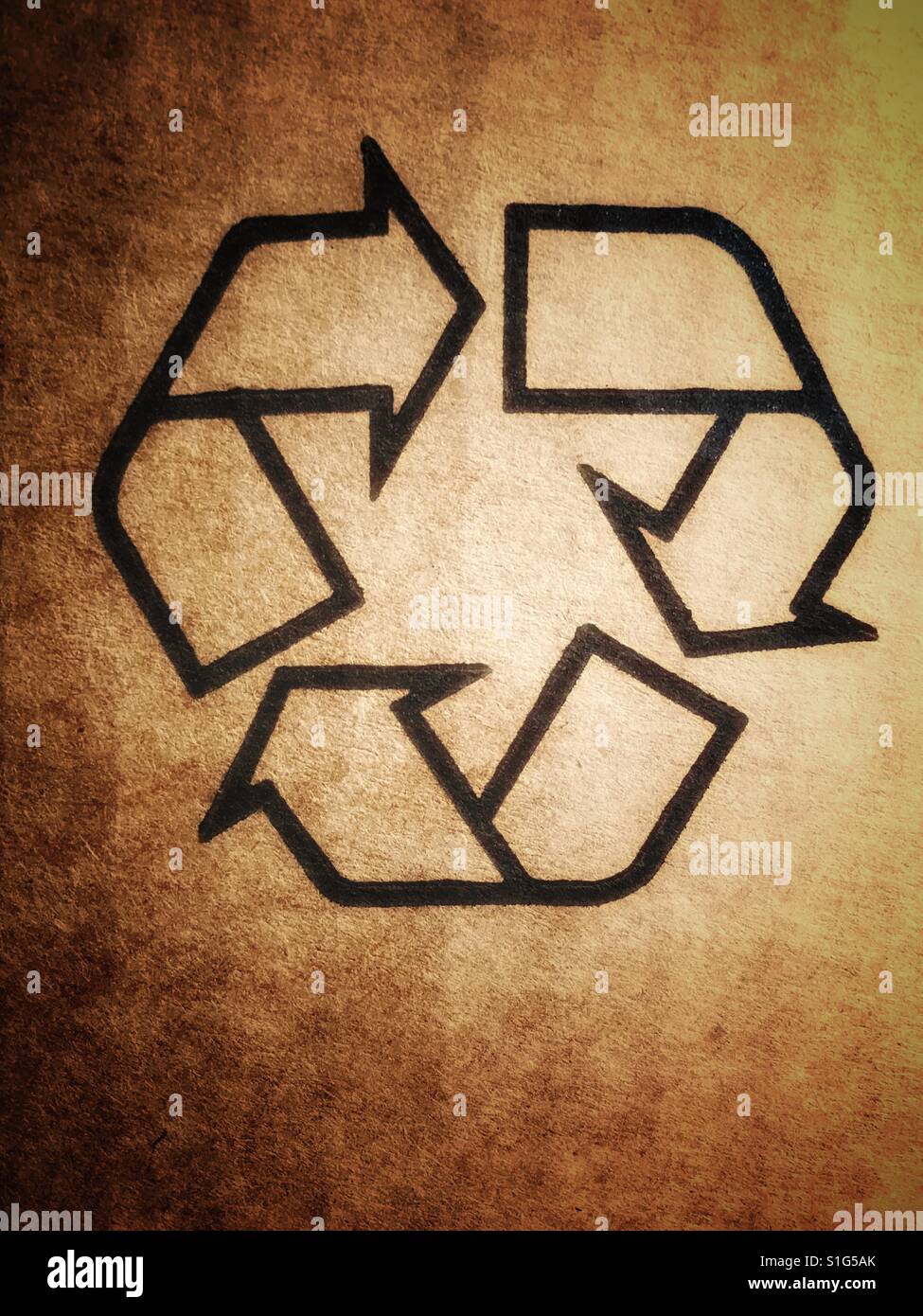 Recycling symbol - Smartphone Captured Stock Image