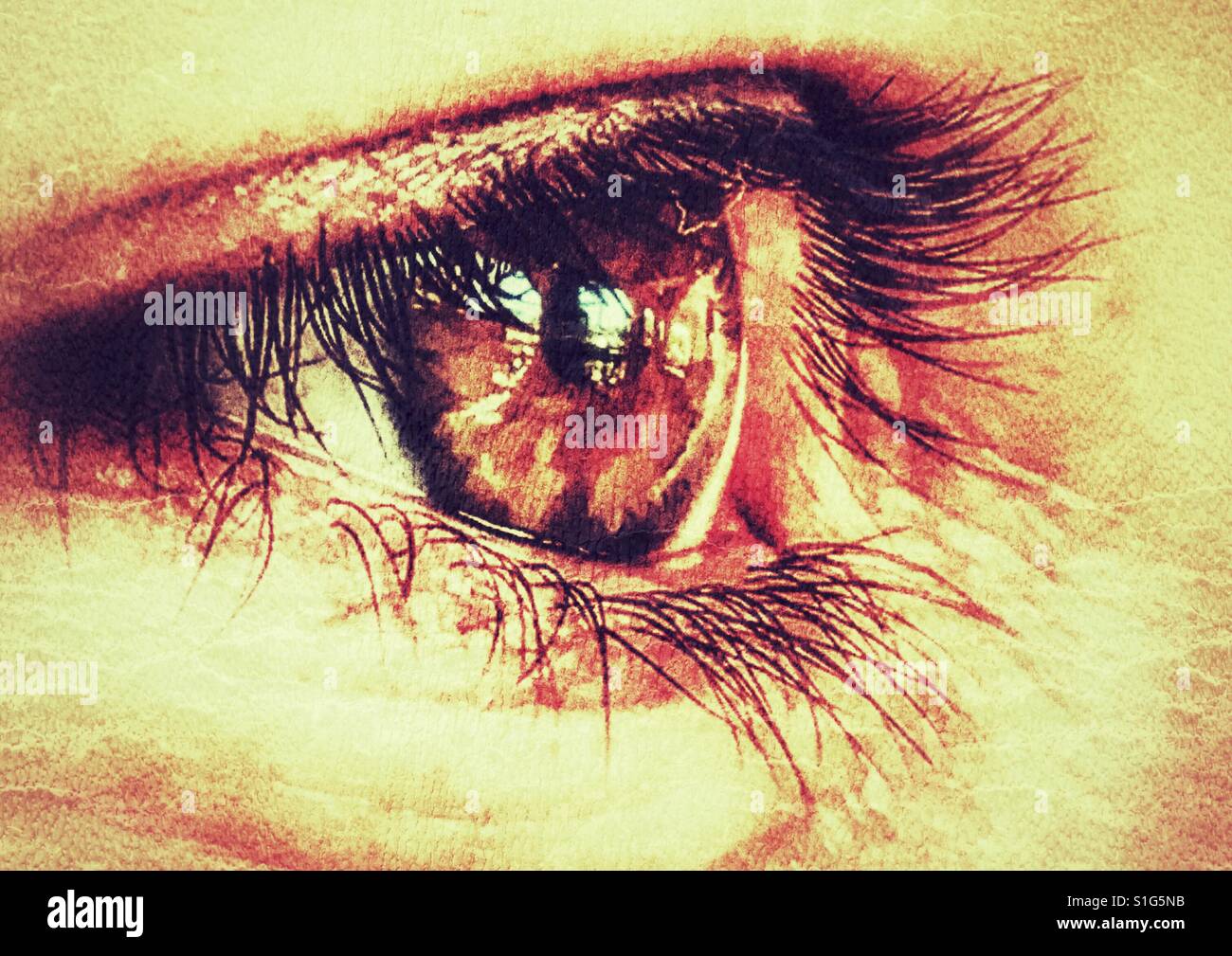 Teenager's eye - Smartphone Captured Stock Image