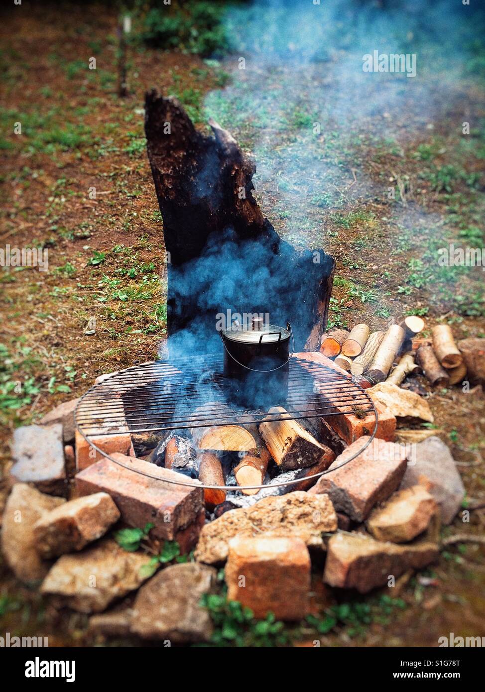 Camp fire Stock Photo