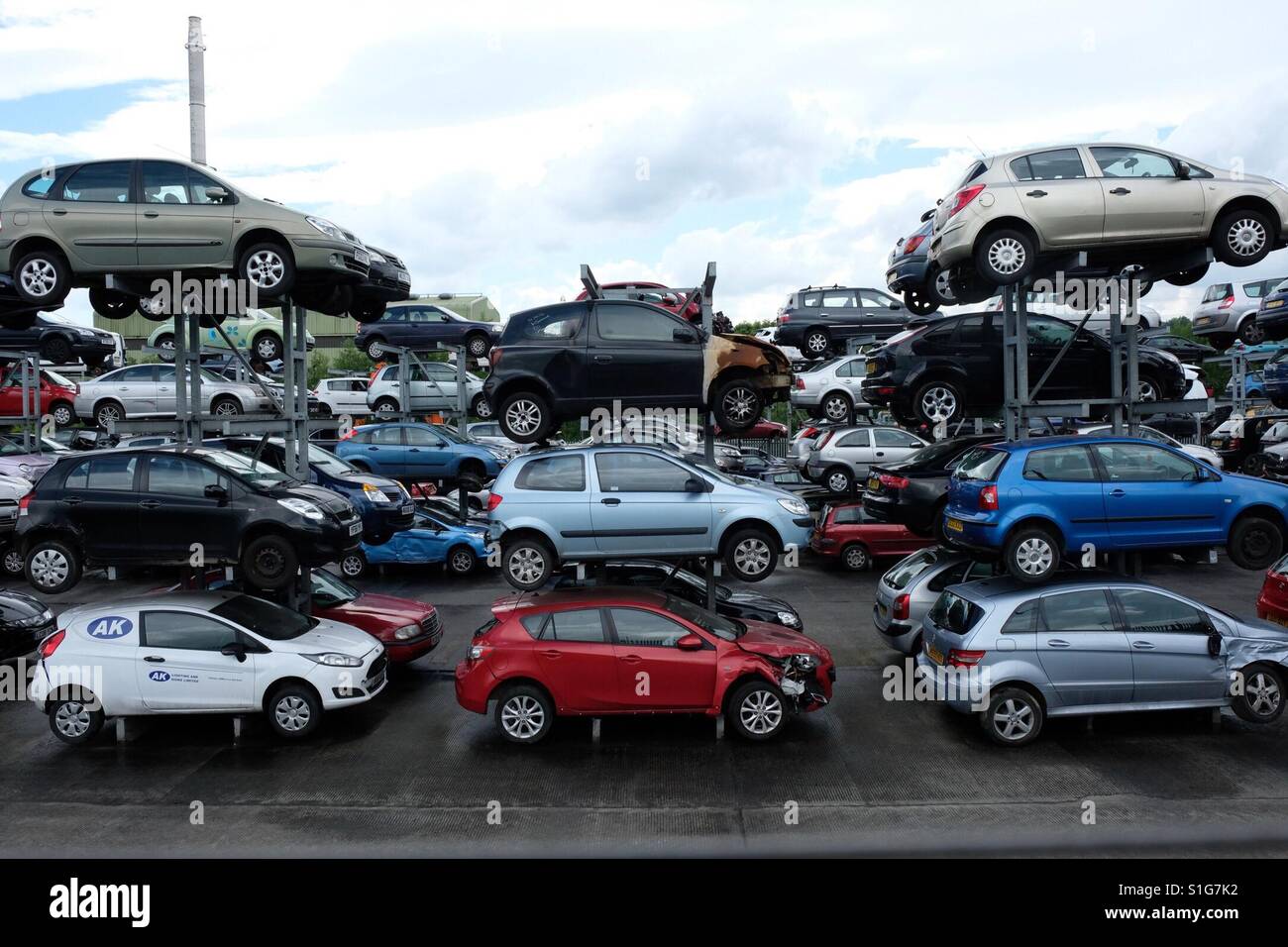 Car lot Stock Photo