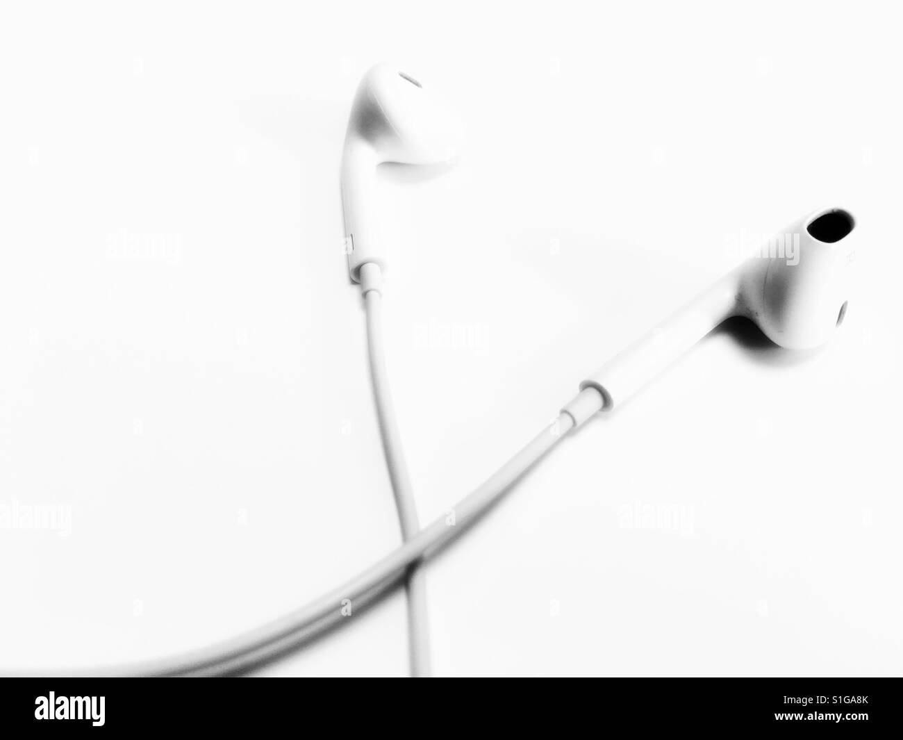 Apple earphones Stock Photo