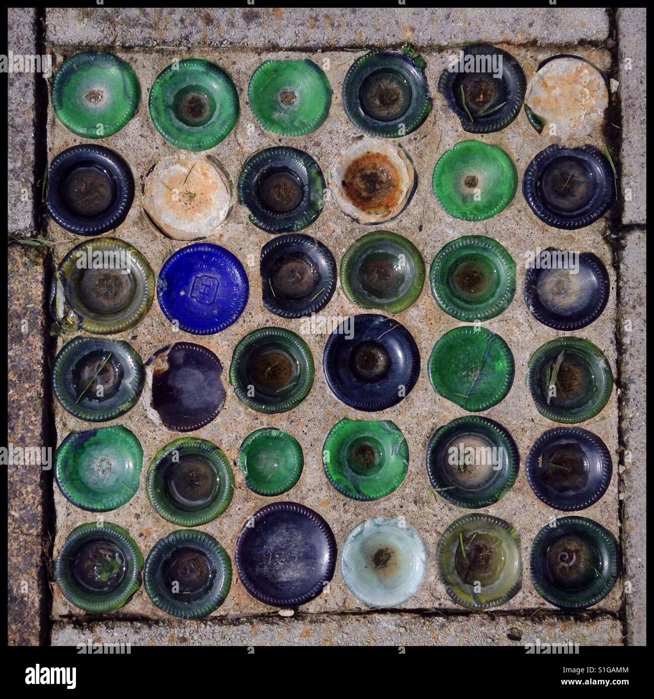 Bottle art, North Yorkshire, UK - Smartphone Captured Stock Image