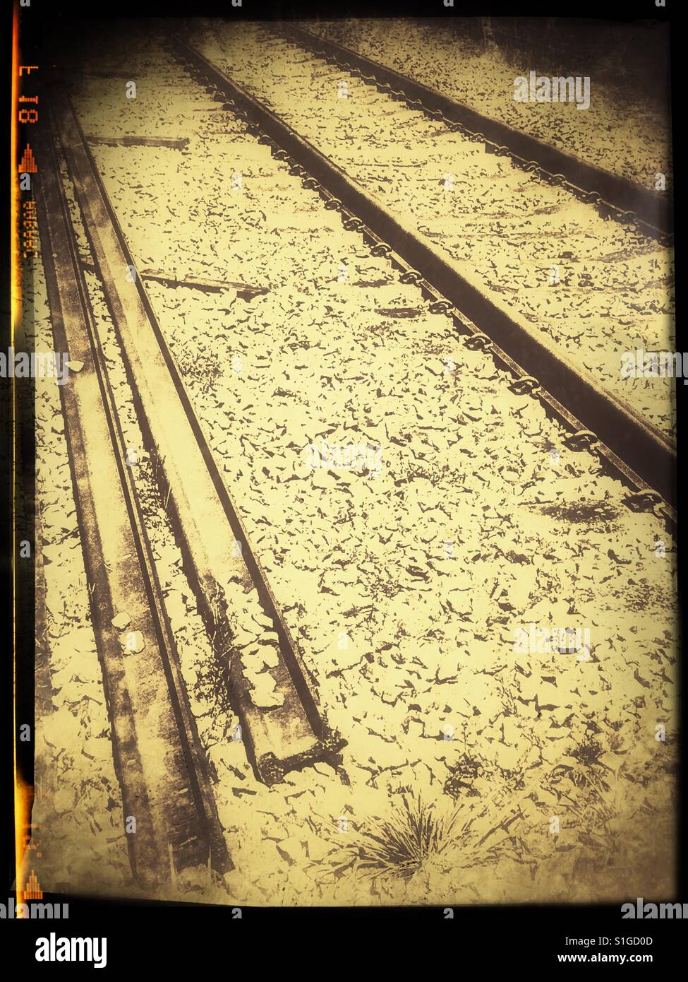 Replacement railway tracks - Smartphone Captured Stock Image