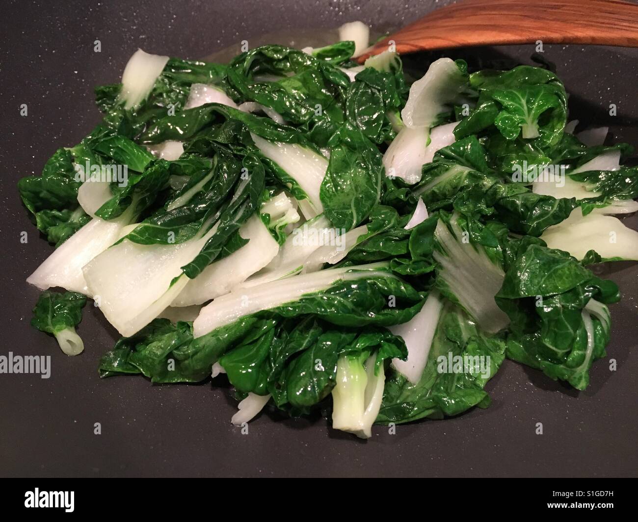 Home cooking bok choy vegetable Stock Photo