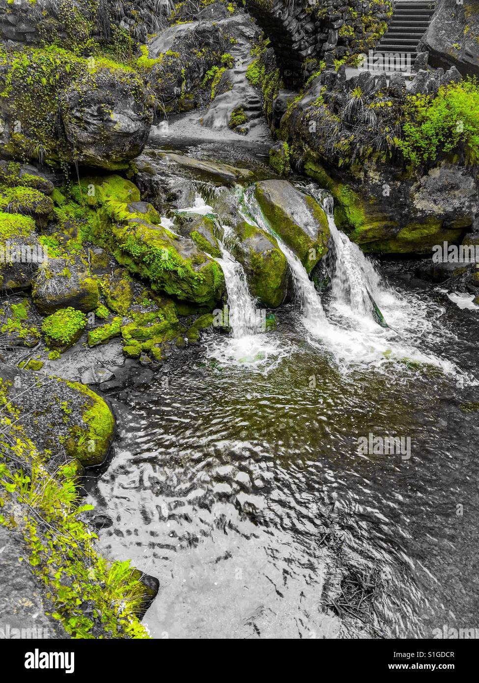 Mullerthal Trail Luxembourg Waterfall Stock Photo
