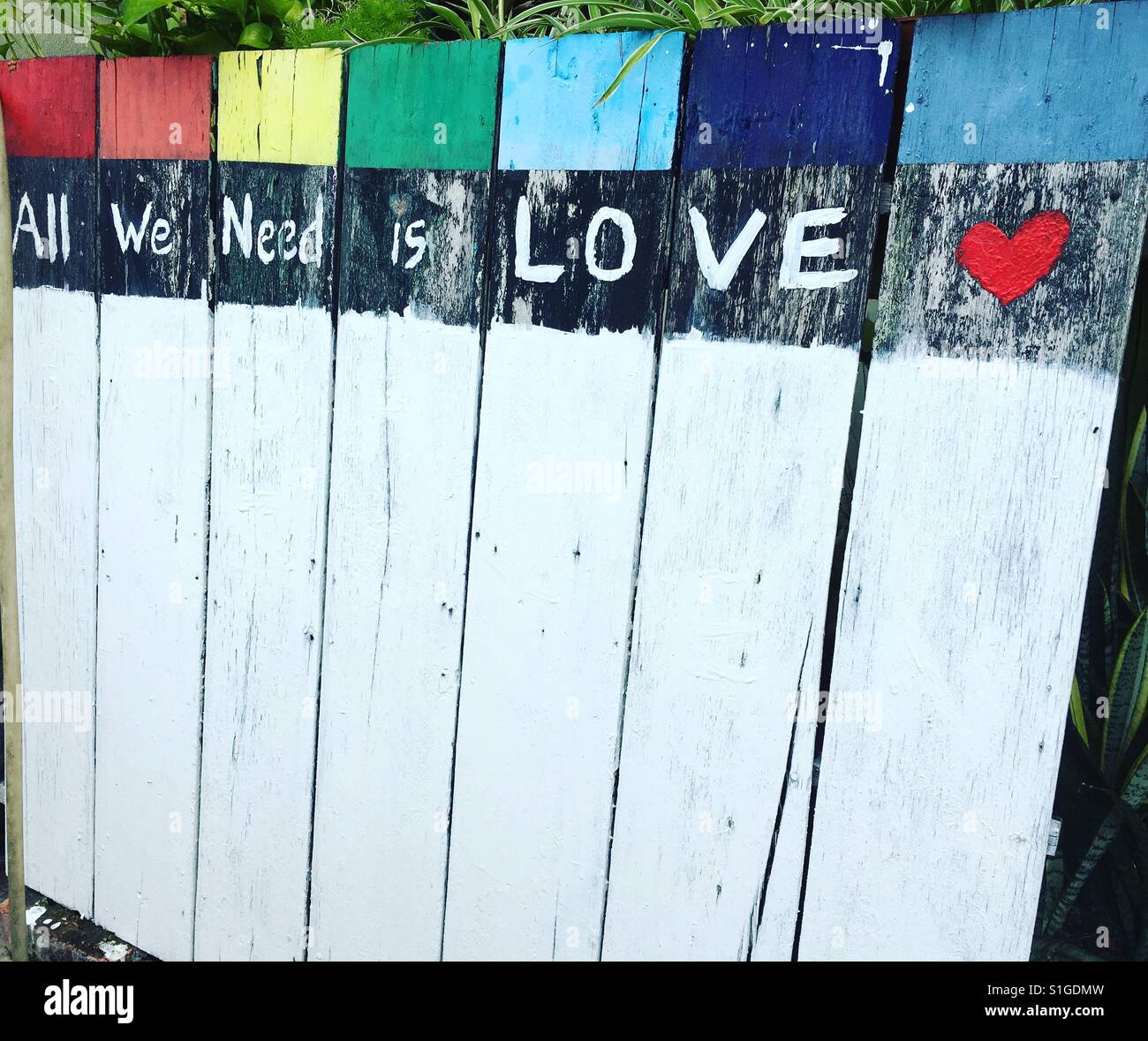 All we need is love street art Stock Photo Alamy